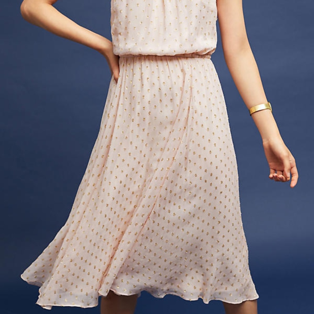 Anthropologie Blushed Metallic Halter Dress - Picture 7 of 8